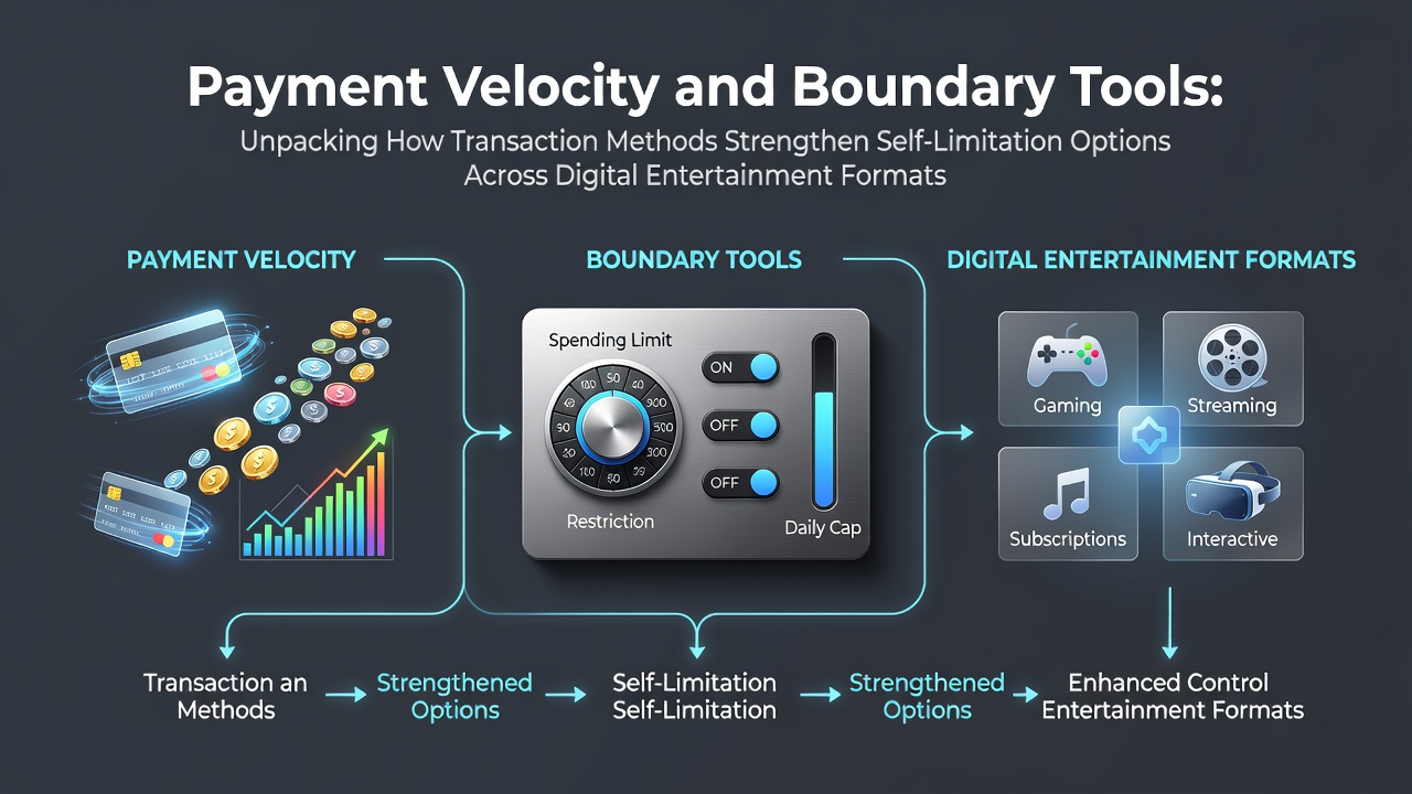 Digital payment interface showing transaction velocity metrics and self-limitation controls on an entertainment platform