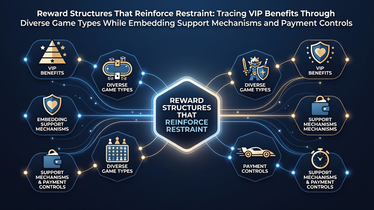 VIP reward tiers displayed alongside deposit limit tools on a casino dashboard