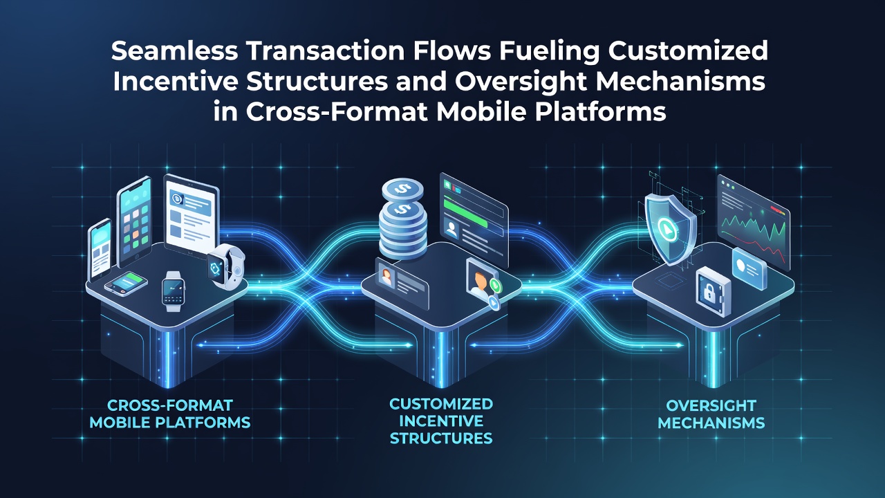 Mobile app interface displaying seamless transaction flows across multiple device formats with real-time incentive tracking