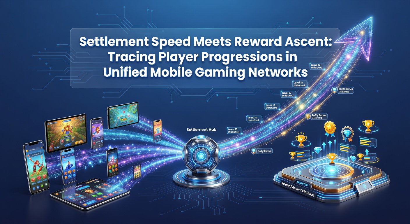Player progression dashboard illustrating settlement confirmations unlocking higher reward tiers in a unified mobile app